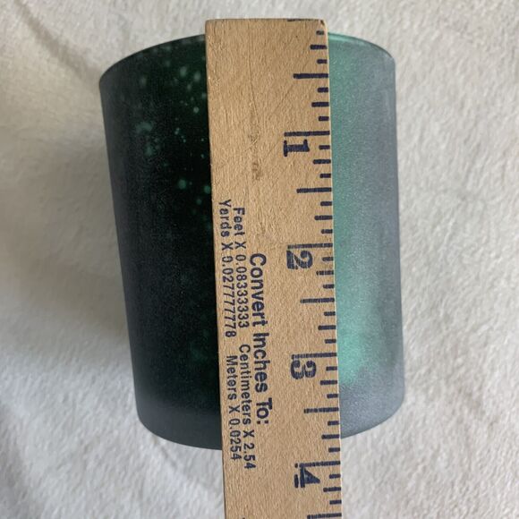 Glass Candle Holder Votive Tealight Christmas Holiday Snowflake Green Silver Joy - Picture 11 of 13